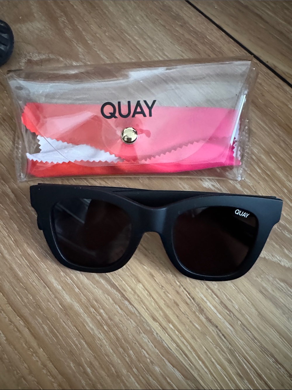 Quay Australia Matte Black Square Sunglasses